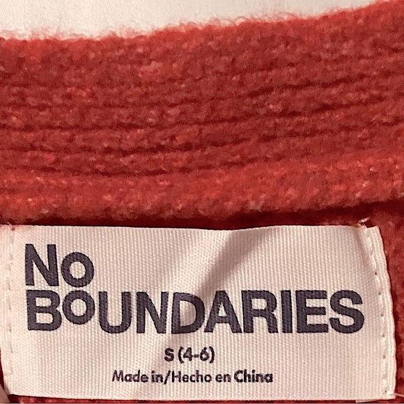 Cropped Long Sleeve Sweater, Red, Diamond Jewel Bow, Small - Picture 5 of 7